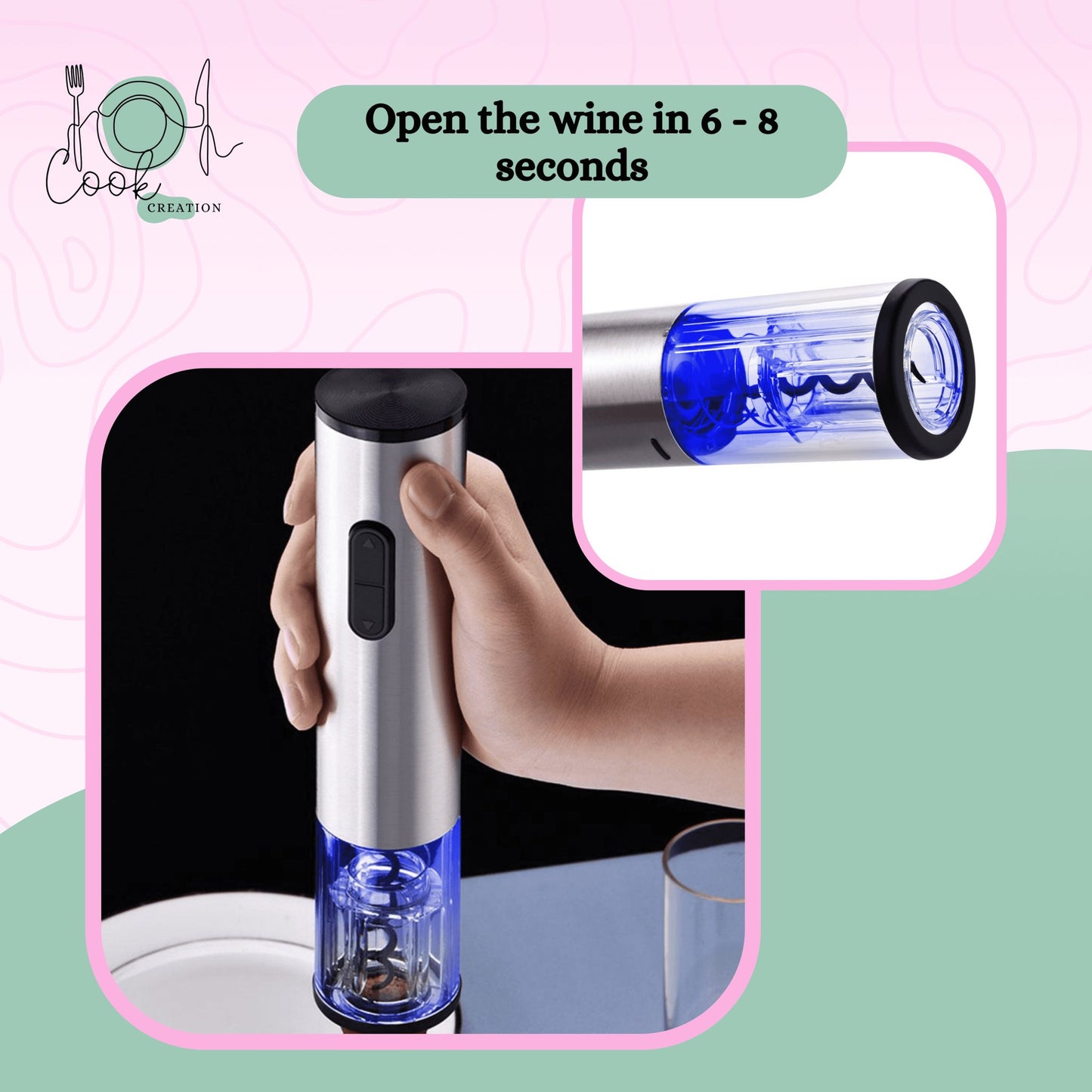 CookCreation™ Electric Wine Opener 4 In 1 Set