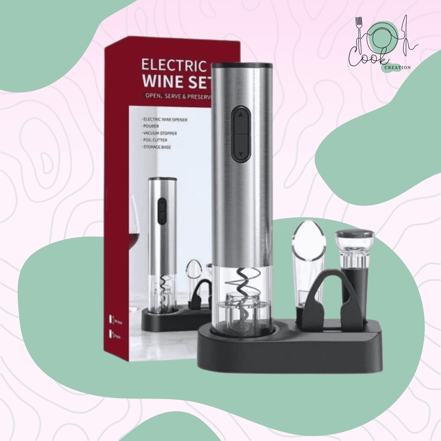 CookCreation™ Electric Wine Opener 4 In 1 Set