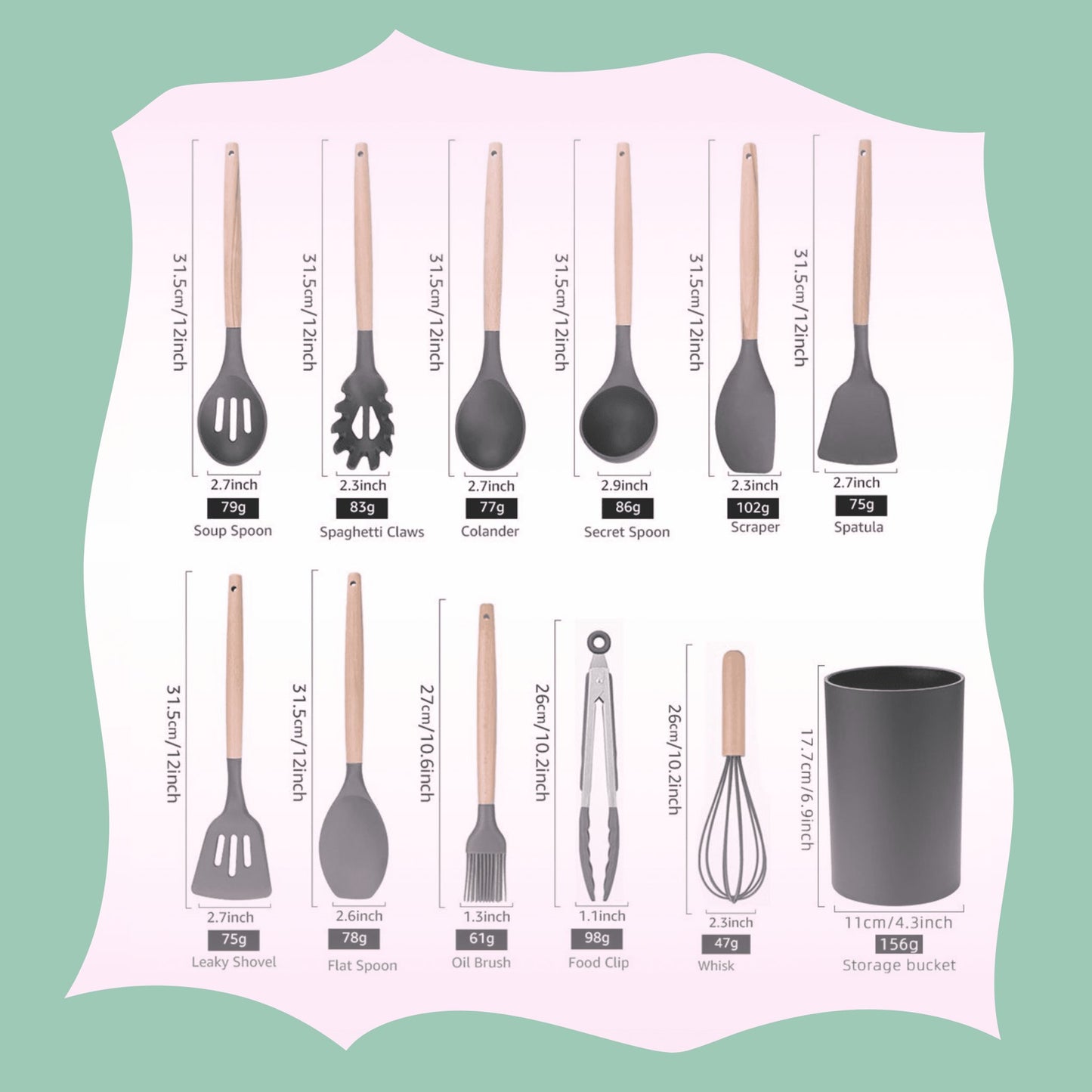 CookCreation™ Silicone Kitchen Utensil Set